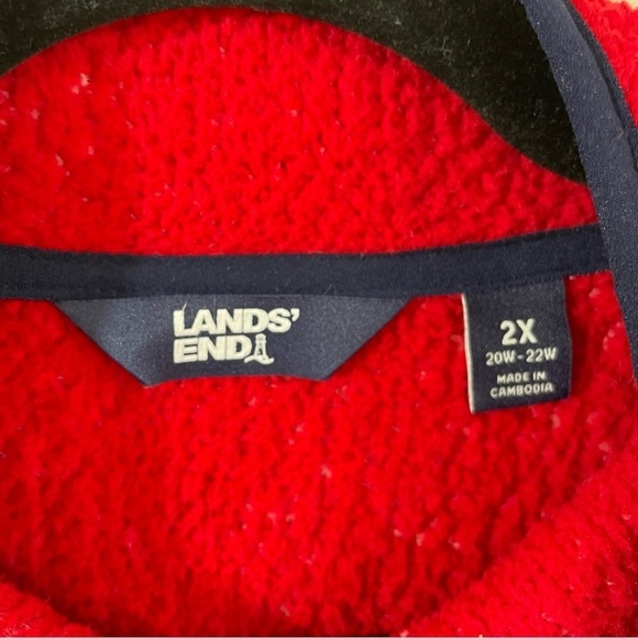 Vintage Lands End Sherpa Sweatshirt Fleece Pullover Jacket 1/4 Snap Retro Aztec - Picture 6 of 6